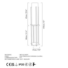 Opviq Shelf Lamp - 8125 Lámpara de pie negra con estante
